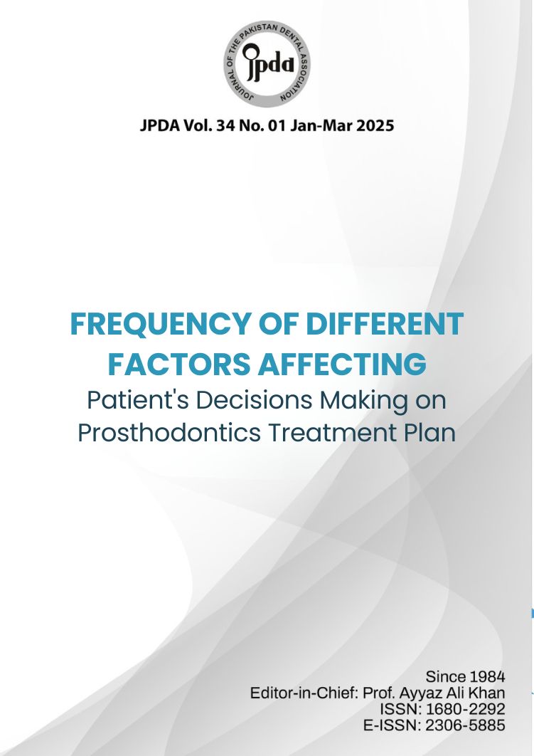 Journal of The Pakistan Dental Association